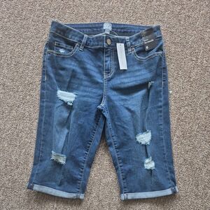 Soho NYC Jeans Bowery Bermuda Blue Denim Size 6